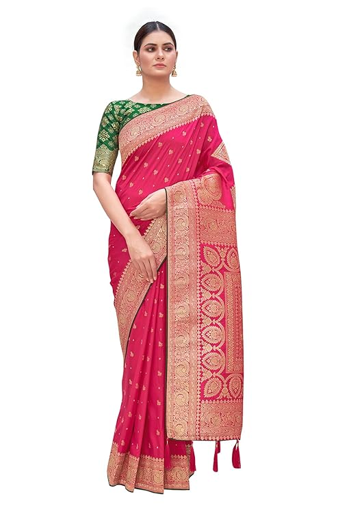 Women's Woven Silk Saree With Blouse Piece - Image 2
