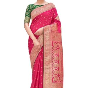 Women's Woven Silk Saree With Blouse Piece